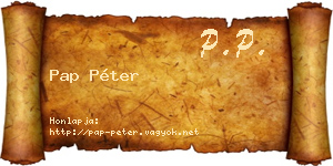 Pap Péter névjegykártya