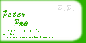 peter pap business card