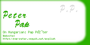 peter pap business card